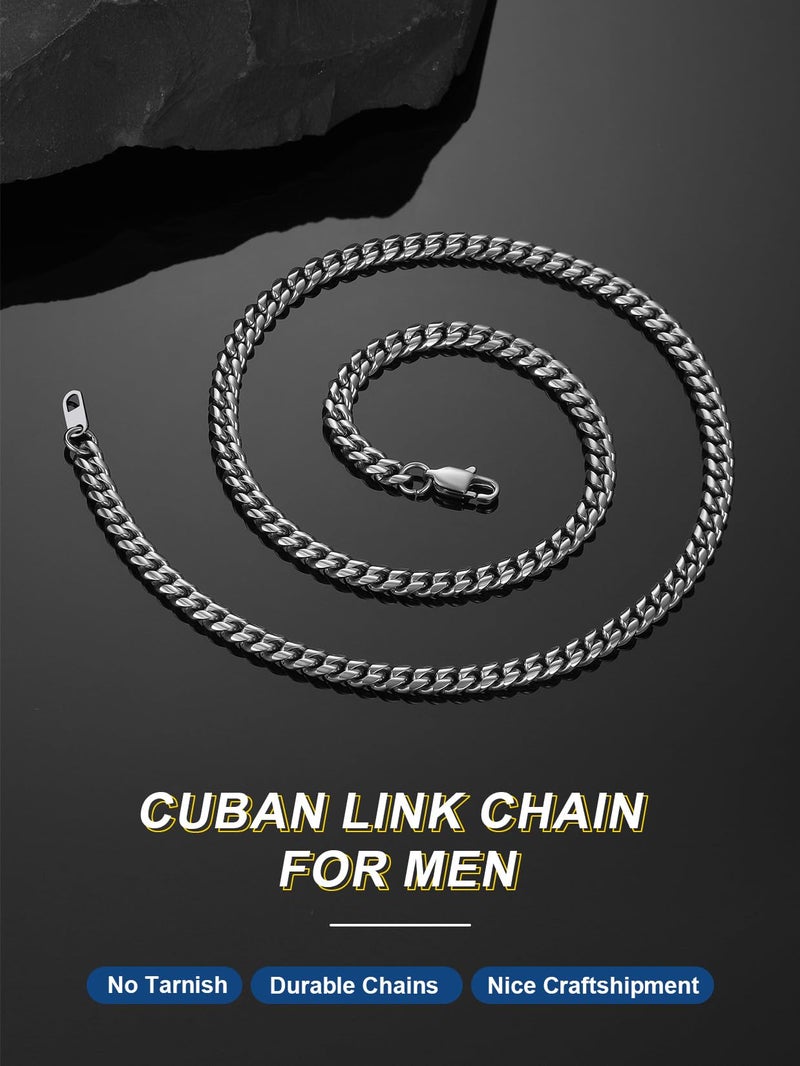 ChainsPro 316L Stainless Steel Men Cuban Necklace 22inch 6MM Chain Mens Gifts - Image 2